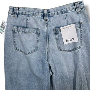 Habitual Jeans Women's 8/29 Blue Light Wash Wide Leg High Rise Denim Baggy New